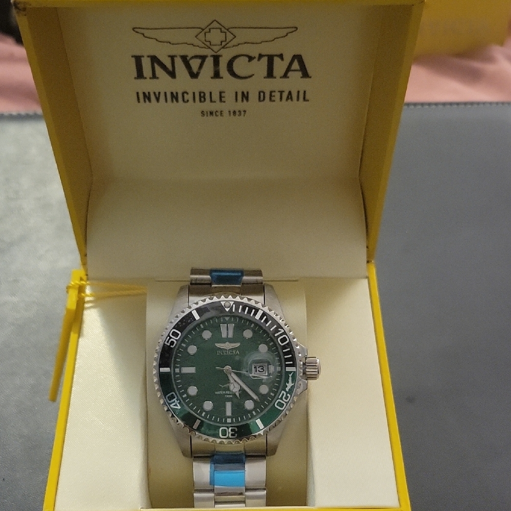 Invicta Silver and Green Dial Men's Watch